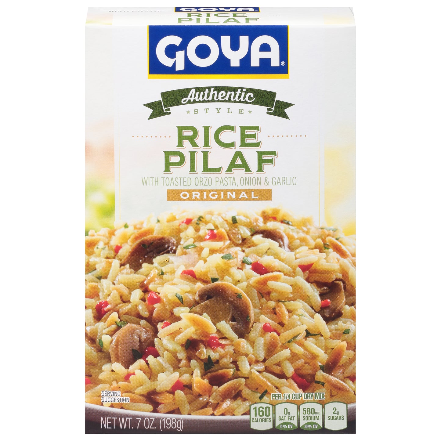 Goya Authentic Style Original Rice Pilaf with Toasted Orzo Pasta, Onion & Garlic 7 oz