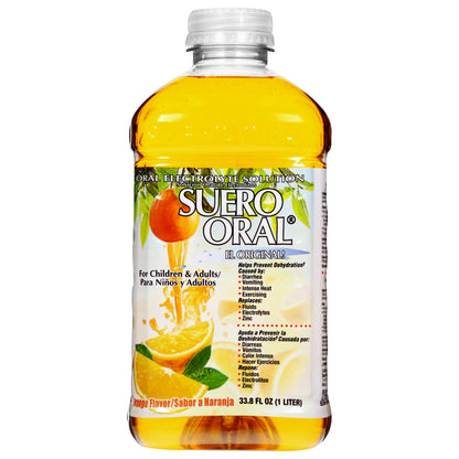 Solución electrolítica oral Suero Oral sabor naranja 33.8 fl oz