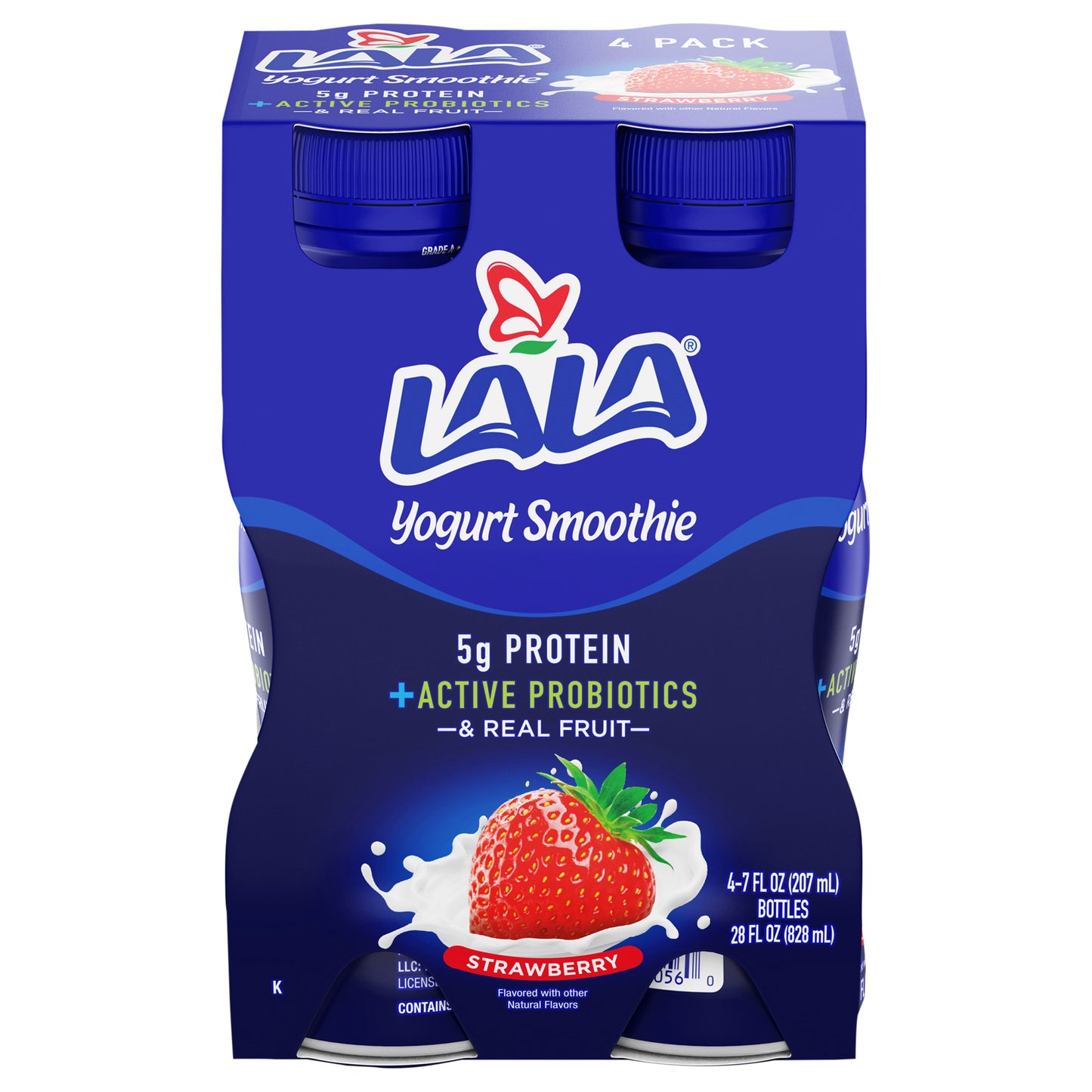 Batido de yogur y fresa LALA, paquete de 4.