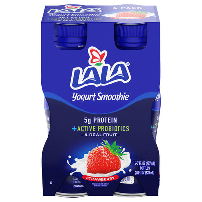 Batido de yogur y fresa LALA, paquete de 4.