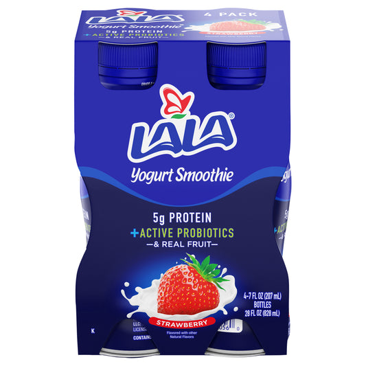 Batido de yogur y fresa LALA, paquete de 4.