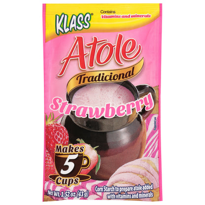 Mezcla para bebida de fresa tradicional Klass Atole de 1.52 onzas