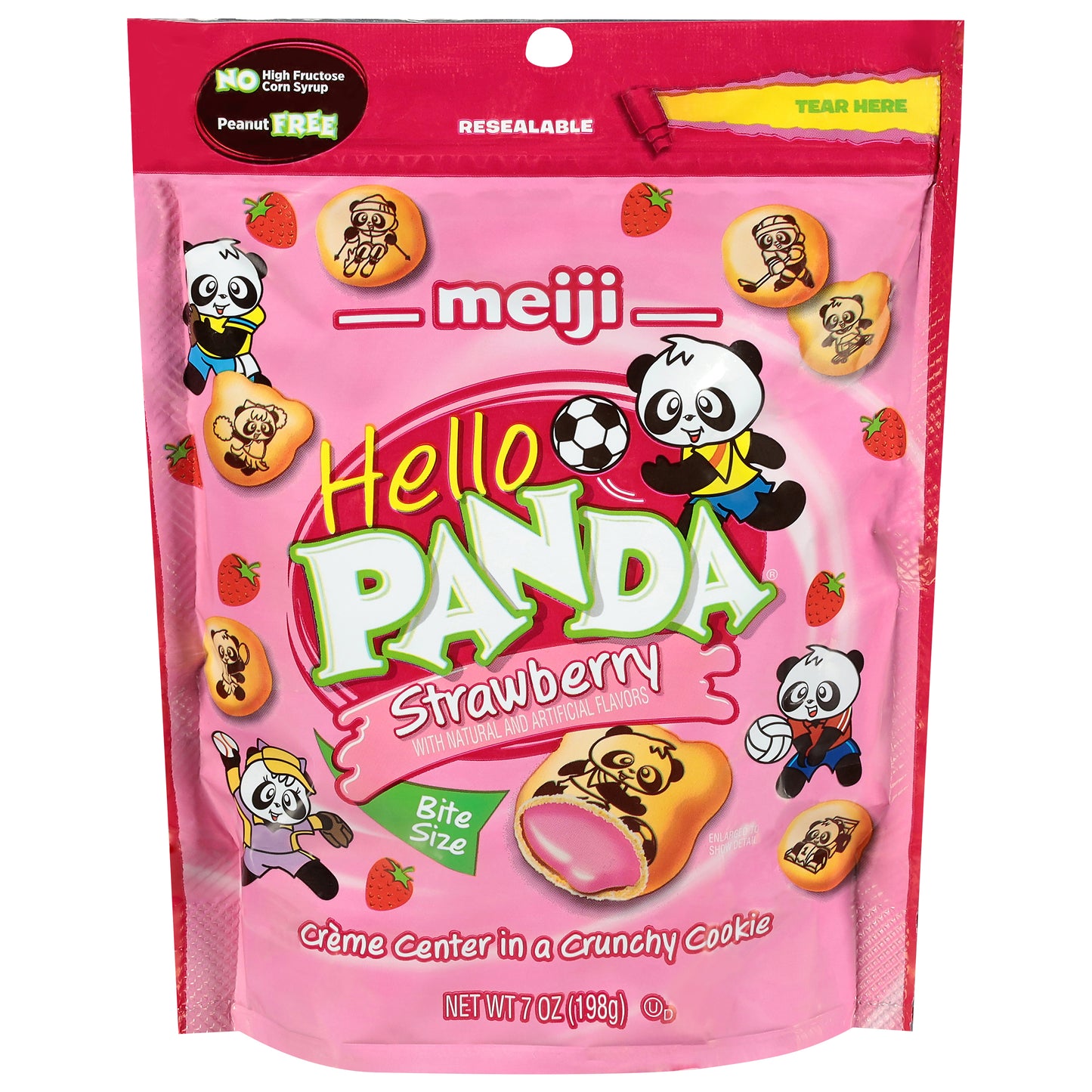 Galleta Meiji de fresa tamaño bocado de 7 onzas