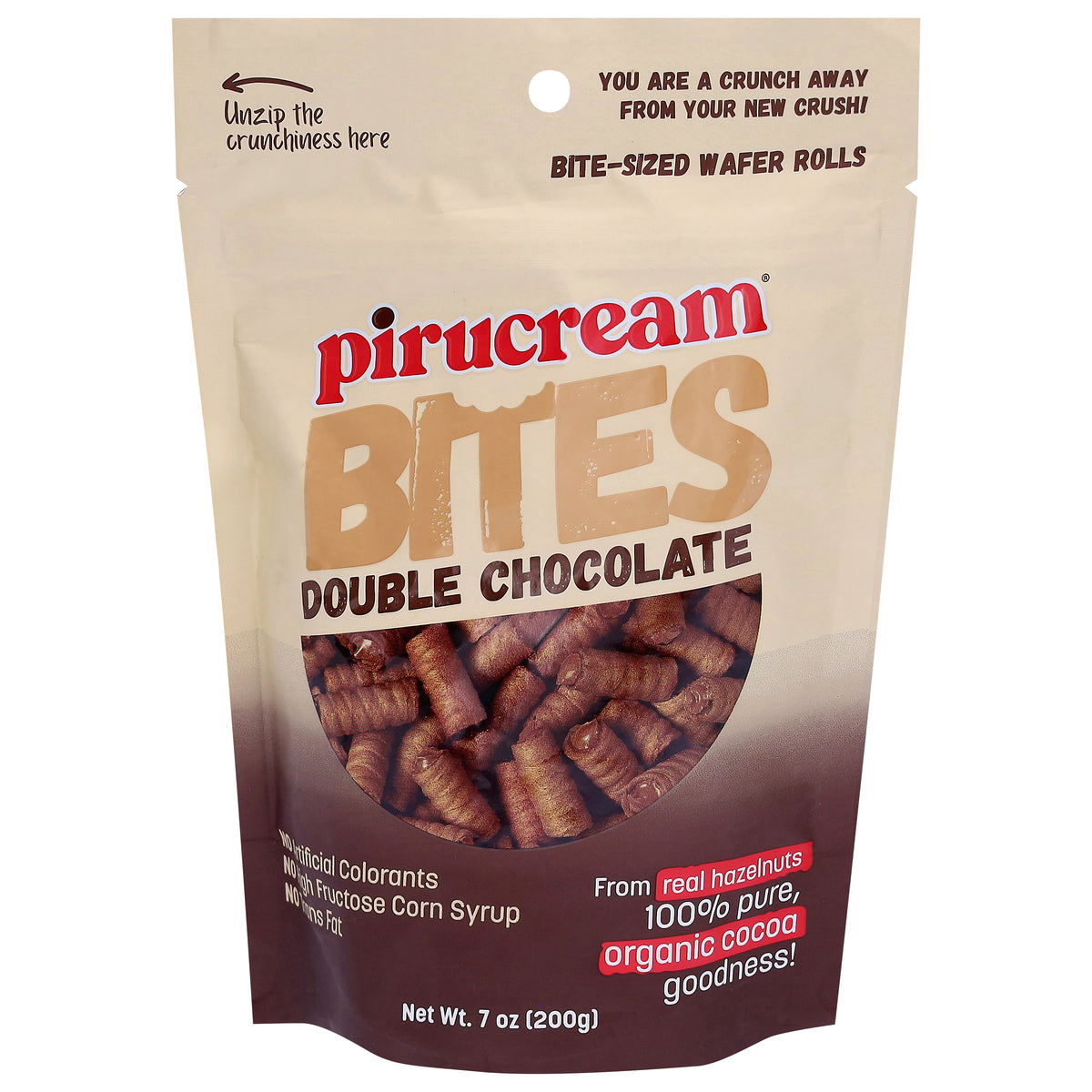 Pirucream Bites Double Chocolate Bite-Sized Wafer Rolls 7 oz