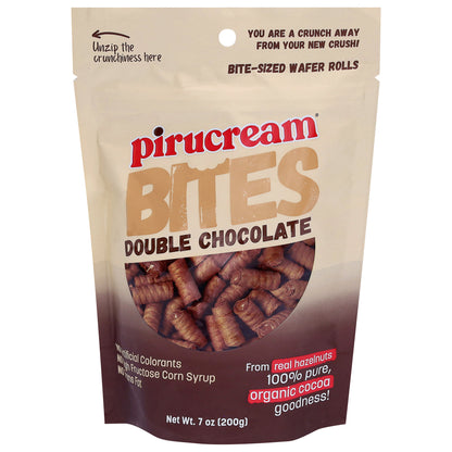 Pirucream Bites Double Chocolate Bite-Sized Wafer Rolls 7 oz