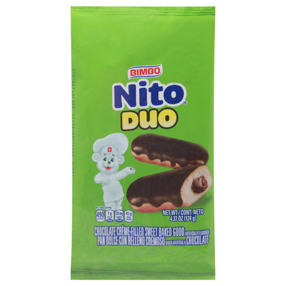 Bimbo Nito Duo Chocolate relleno de crema dulce horneado 4.37 oz