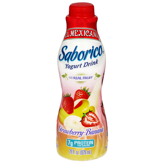 El Mexicano Saborico Bebida de yogur de fresa y plátano 28 fl oz