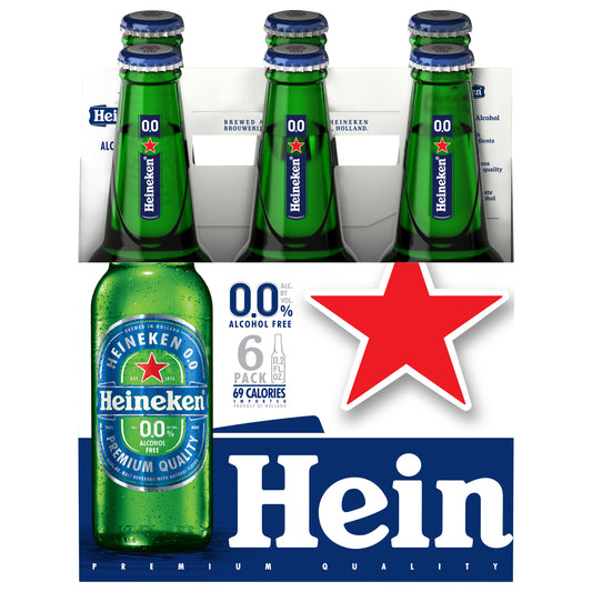 Heineken, paquete de 6 cervezas sin alcohol, 6 botellas de 330 ml (11,2 onzas líquidas)