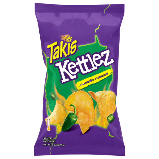 Takis Kettlez Patatas fritas tipo tifón con jalapeño suave, 8 oz