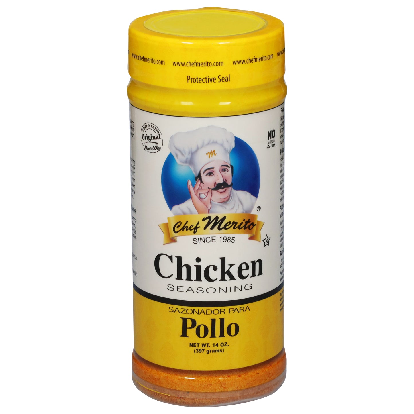 Condimento para pollo Chef Merito de 14 onzas
