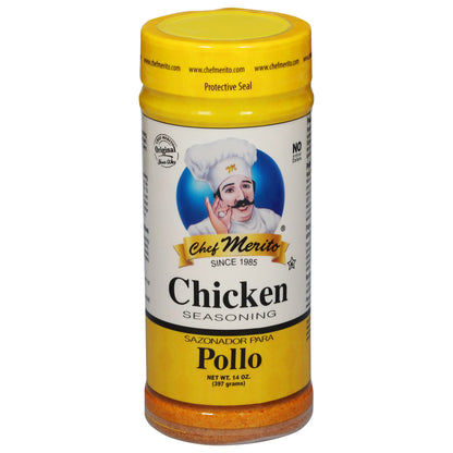 Condimento para pollo Chef Merito de 14 onzas