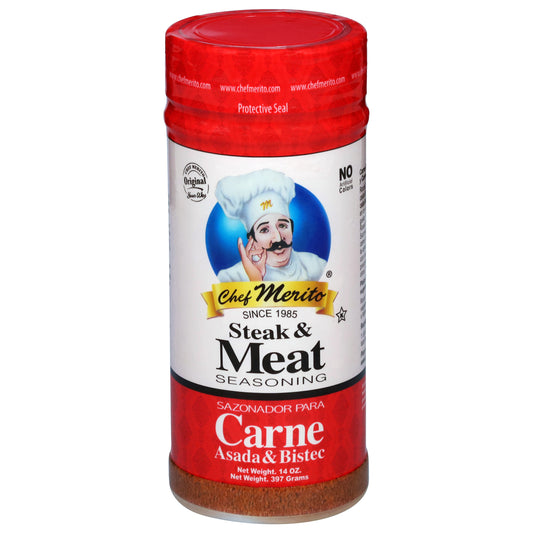 Condimento para carne y bistec Chef Merito de 14 onzas