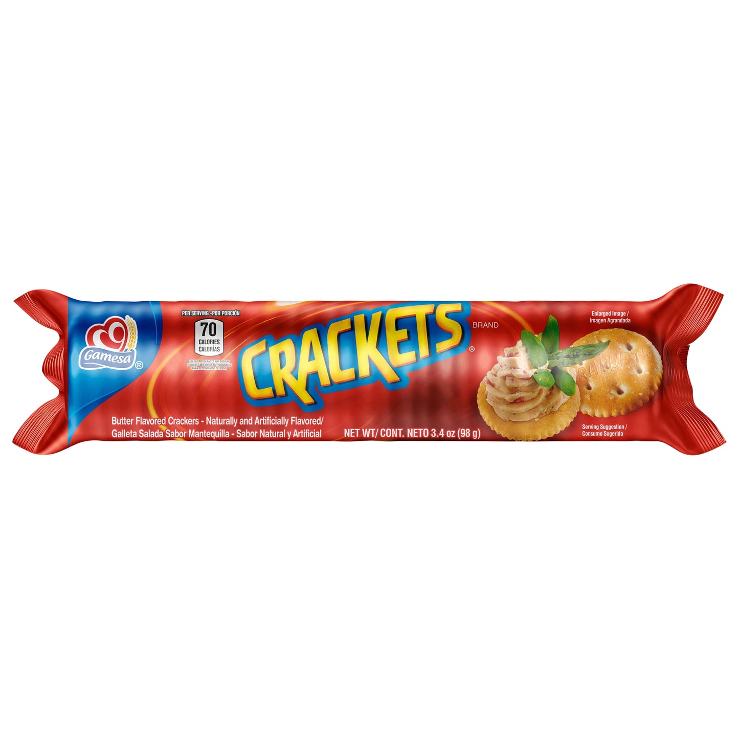 Gamesa Crackets Butter Flavored Crackers Natural And Artificial Flavor 3.4 Oz