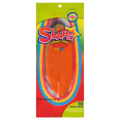 Piruletas Pigui Slaps Tropical Mix 10 unidades