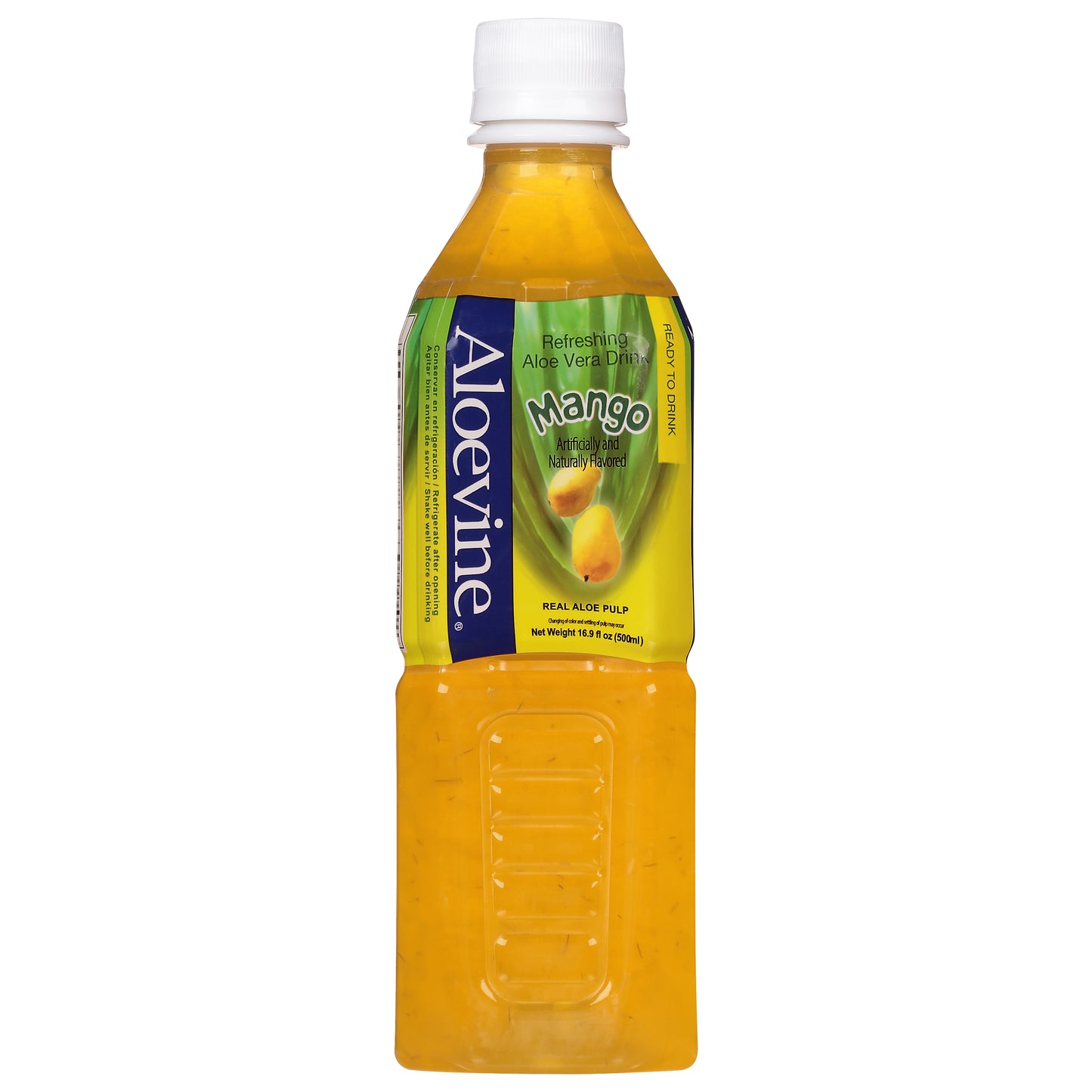 Bebida refrescante de mango y aloe vera Aloevine de 16.9 onzas líquidas