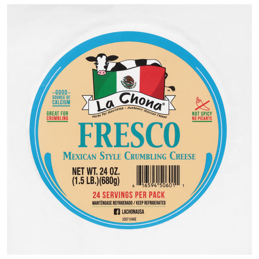 Queso fresco desmenuzable estilo mexicano La Chona de 24 onzas