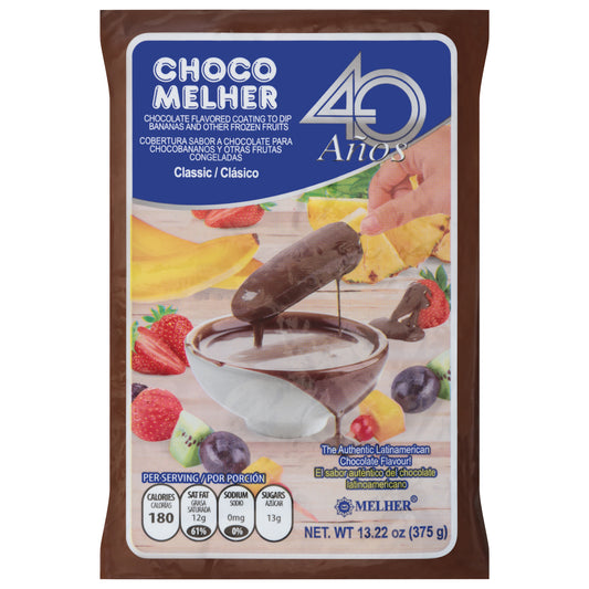 Cobertura de chocolate clásica Chocomelher de 375 g (13.22 oz)