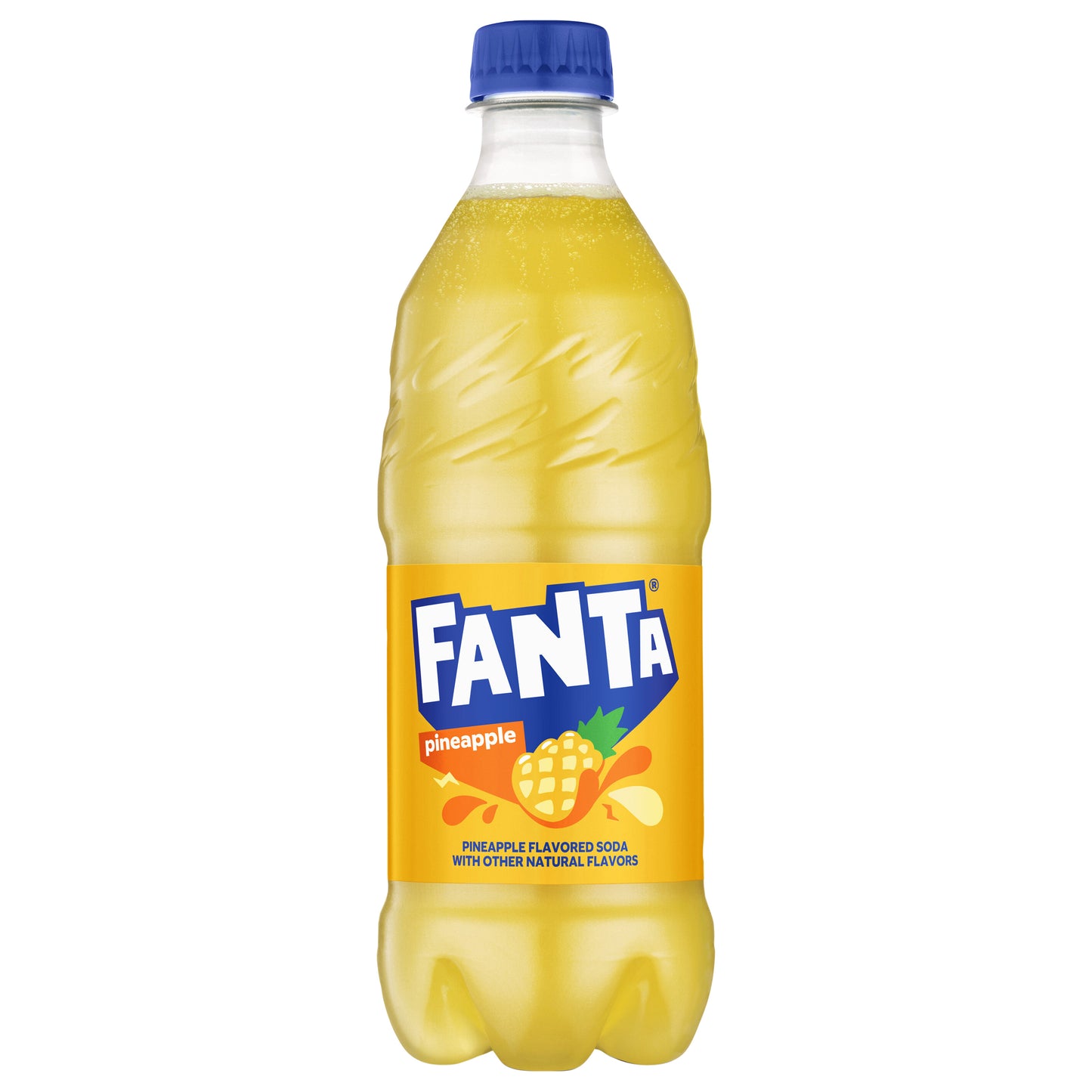 Botella de refresco Fanta sabor piña, 20 onzas líquidas