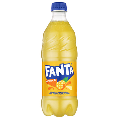 Botella de refresco Fanta sabor piña, 20 onzas líquidas