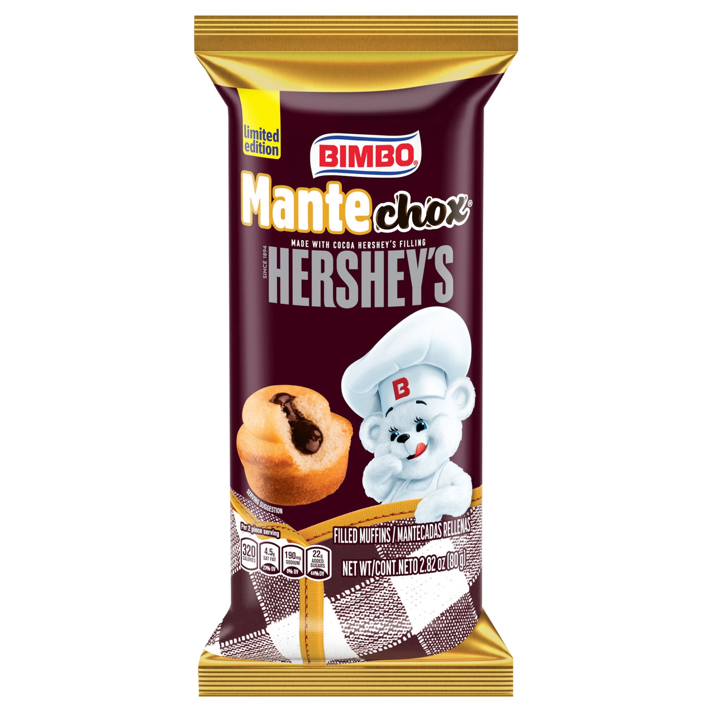 Bimbo Mantechox Hershey's (Individual) Muffins, 2 count, 2.82 oz