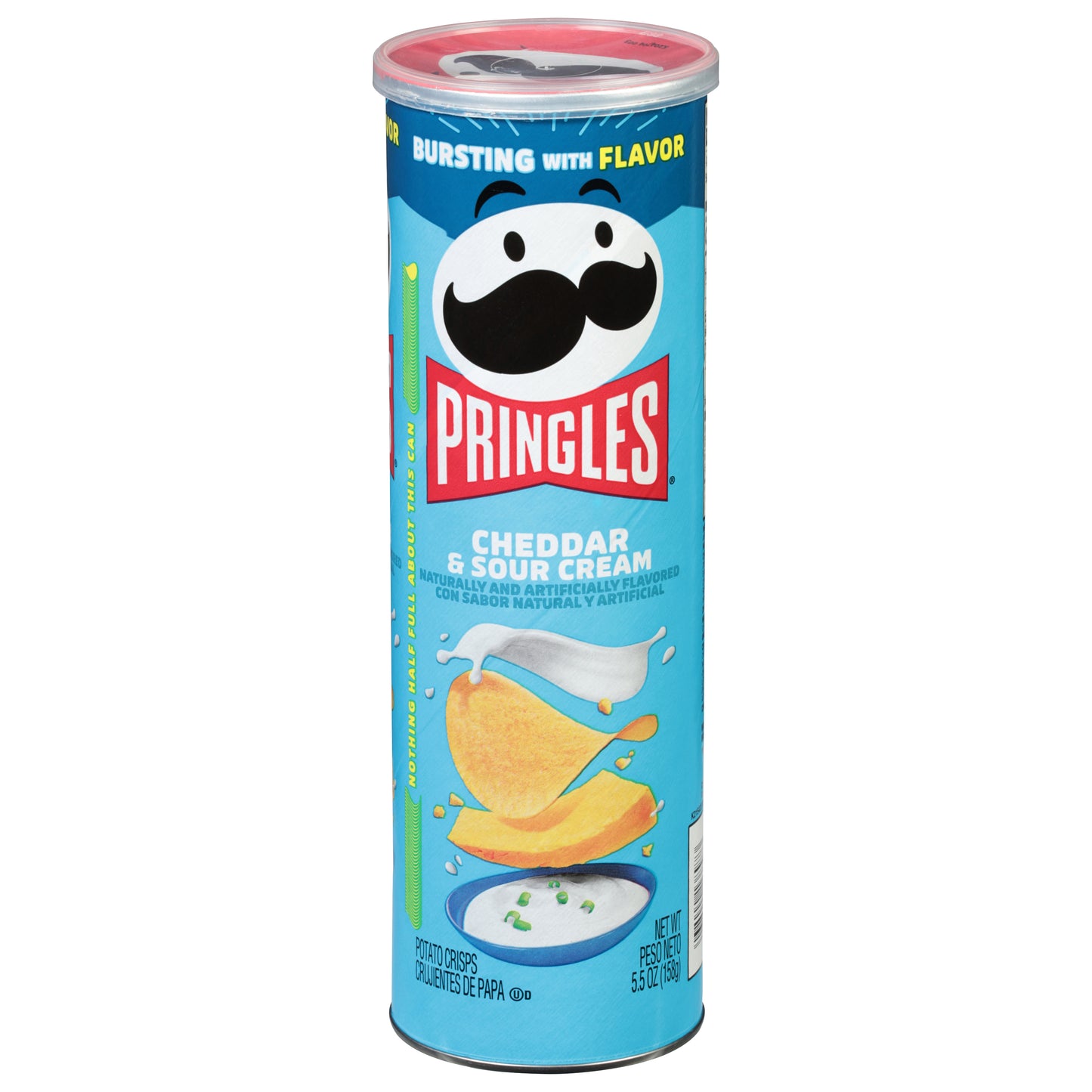 Papas fritas Pringles sabor cheddar y crema agria de 156 g (5.5 oz)