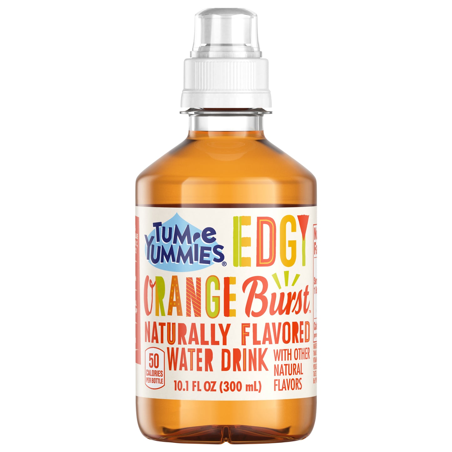 Tum-E Yummies Edgy Orange Burst, bebida de agua con sabor natural a fruta, 296 ml